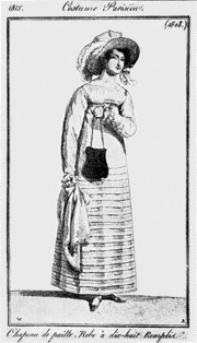 "Robe à dix-huit Remplis" (dress with 18 tucks) worn by supporters of Louis XVIII in 1815